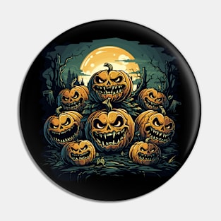 Evil pumpkins celebrate halloween Pin