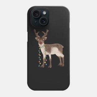 Red Nosed Reindeer Art Phone Case