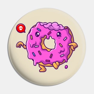 Cute Donut Zombie Walking Cartoon Pin