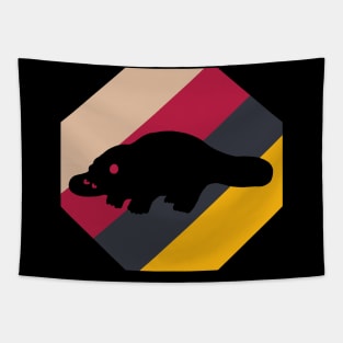 Platypus motif animal late riser positive vibes Tapestry