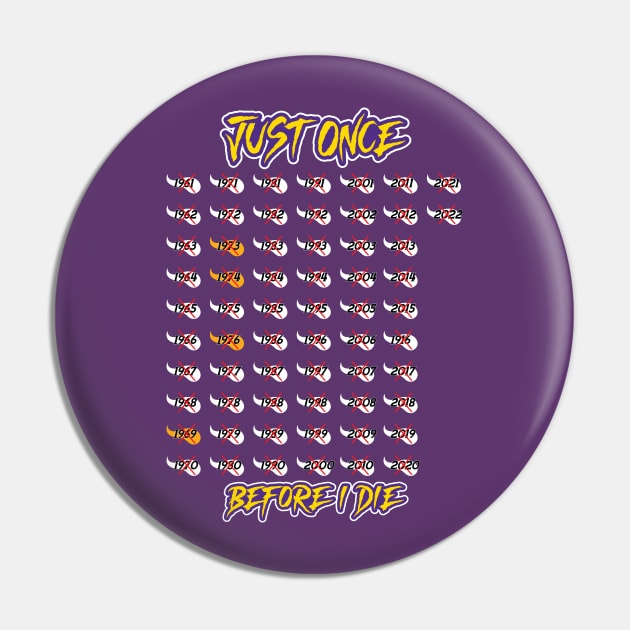 Minnesota Vikings Fans - Just Once Before I Die: 1961 to Present Pin by JustOnceVikingShop