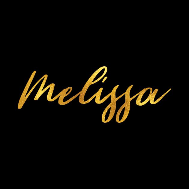 Melissa Name Hand Lettering in Faux Gold Letters by Pixel On Fire