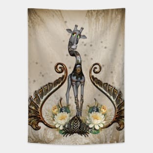 Cute steampunk giraffe Tapestry