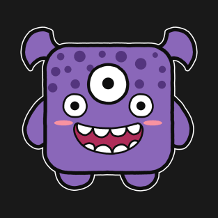 Kawaii Purple Square Monster T-Shirt