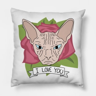 Sphynx cat loves you Pillow