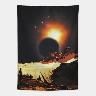 A Snowbound Odyssey - Retro Futurism Tapestry