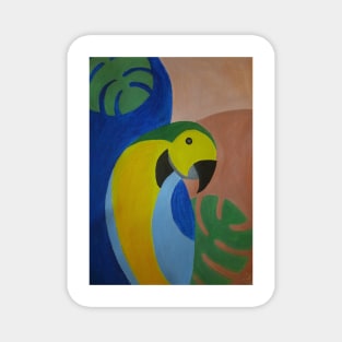 Abstract Macaw Parrot Magnet