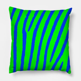 Zebra Print (Green & Blue) Pillow