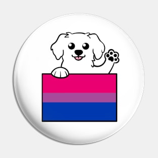 Love is Love Puppy - Pyrenees - Bi Pride Flag Pin