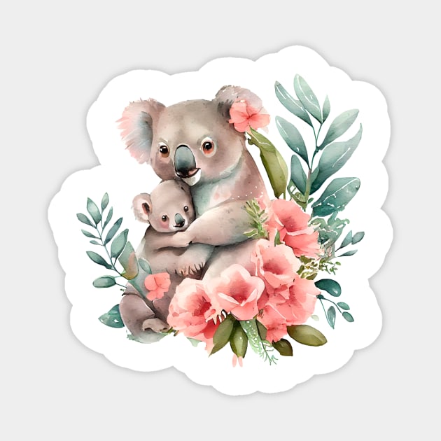 Cute koala with baby Magnet by DreamLoudArt