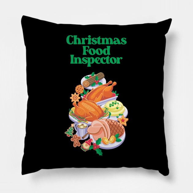 Christmas Food Inspector - Funny Holiday Pillow by Vector-Artist