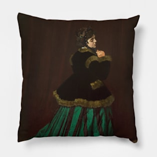 Camille (The Woman in the Green Dress) by Claude Monet Pillow