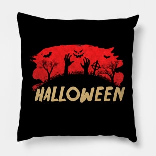 ☠ Haunted Cemetery ☠ Halloween Undead Rising Pillow