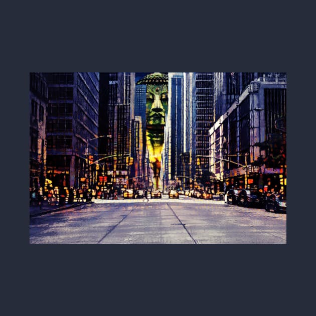 Buddha over New York streets by AlexMir