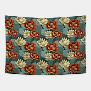 Serenity Blooms: Timeless Lotus Flower Pattern Tapestry