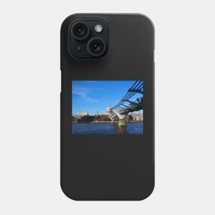 Millennium Bridge, London and St Paul's Cathedral Phone Case