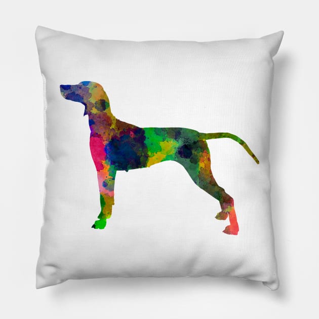 Weimaraner in watercolor Pillow by PaulrommerArt