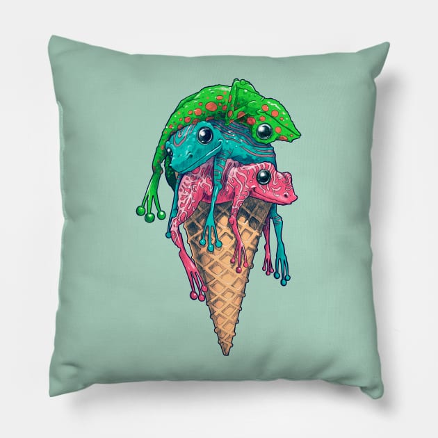 Icecream trip Pillow by Moi Escudero