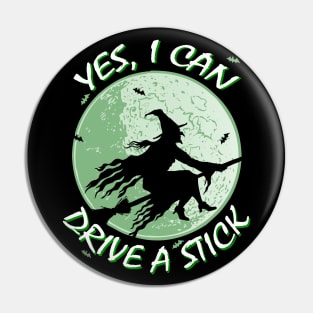 Funny Witch Broomstick Drive a Stick Pin