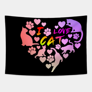 Cat Love: Playful and Cute Cat Design Tapestry