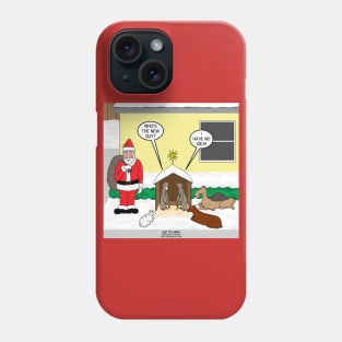 Santa and the Yard Nativity. Phone Case