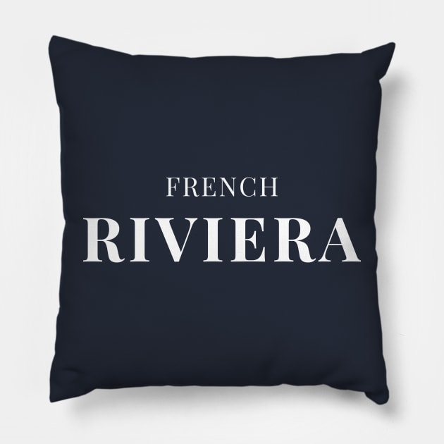 French Riviera Gift Simple Text Design Pillow by yourstruly