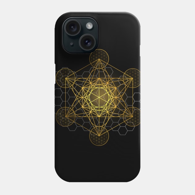 Sacred Geometry Metatron's Cube Phone Case by Bluepress