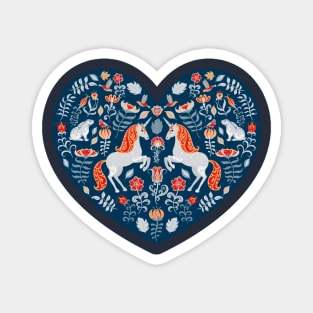 Heart with Unicorns Magnet