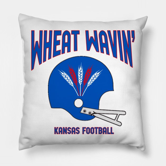 Wheat Wavin KU Football Pillow by Fountain City Designs KC