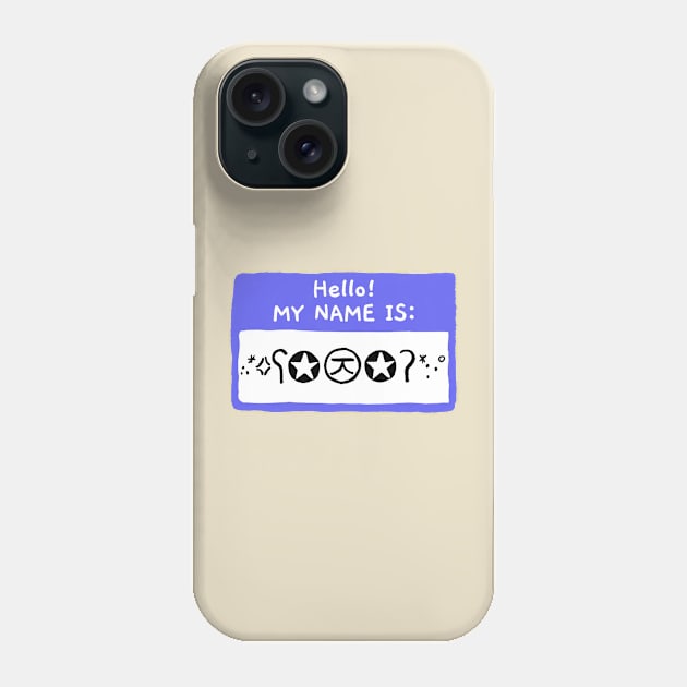 Hello! My Name Is Starry Eyed Bear Kaomoji Phone Case by DefinitelyJenny