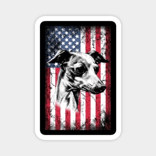 Patriotic Greyhound American Flag Magnet