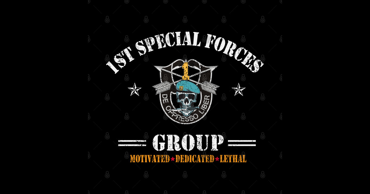 US Army 1st Special Forces Group Motivated Dedicated Lethal De Oppresso ...