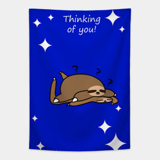 Thinking of You - Fat Sloth and Flat Sloth Tapestry