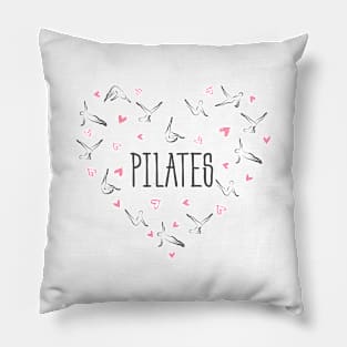 Pilates poses in shape of a heart Pillow