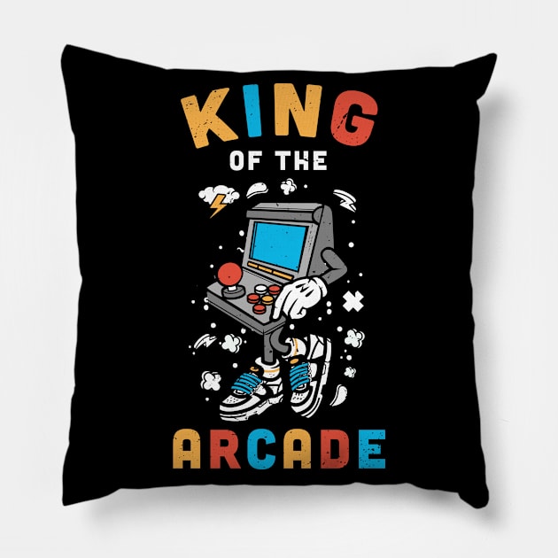 King of the Arcade,  Arcade game, Arcade lover Pillow by Anodyle