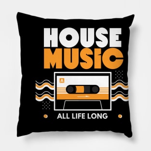 HOUSE MUSIC  - Cassette (Orange) Pillow