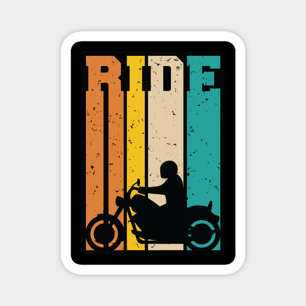 Ride Retro Motorcycle Super Sportbike Silhouette Illustration Magnet by hobrath