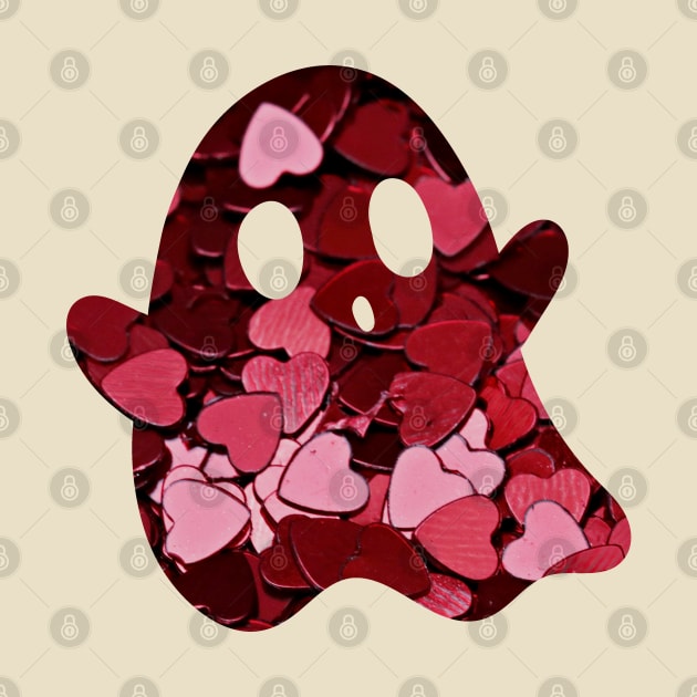 Valentines Red Hearts Ghost by Celestial Mystery
