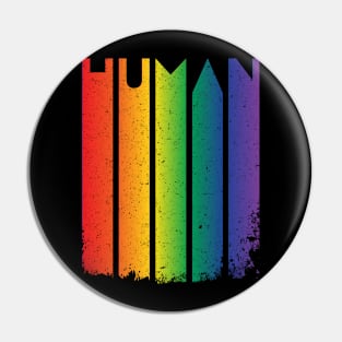 Human and Valid Gay Pride Pin