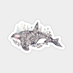 Orca With Flowers Magnet