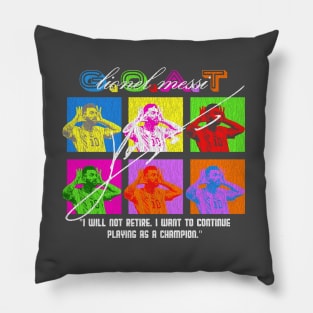 Messi Pop Art Style Vintage Look Pillow