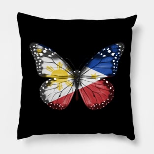 Filipino Flag  Butterfly - Gift for Filipino From Philippines Pillow