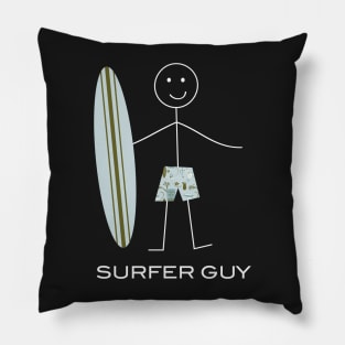 Funny Mens Surfing Design Pillow