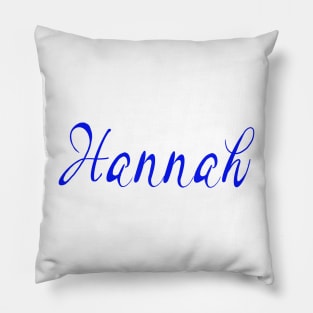 Top 10 best personalised gifts 2022  - Hannah - personalised,personalized custom, customised, customised name blue on white background. Hannah Pillow