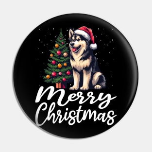 Merry Christmas Shepsky Husky Mix Pin