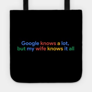 Google knows a lot , but my wife knows it all Tote