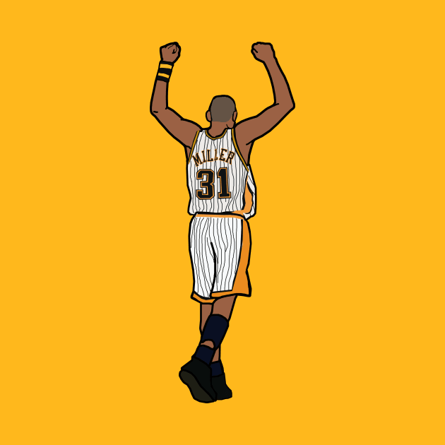 Reggie Miller Throwback Celebration Indiana Pacers NBA by xavierjfong