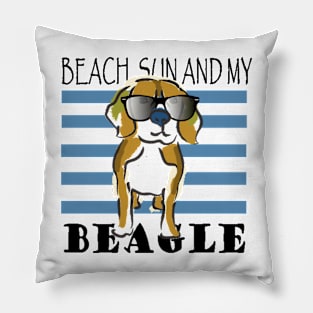 Beach, sun and my Beagle Pillow