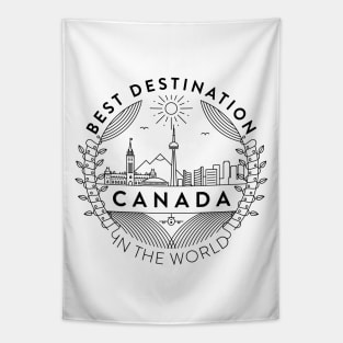 Canada Minimal Badge Design Tapestry