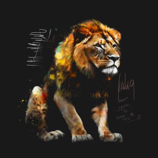 Lion Art - Animal Lovers Motif Artwork Animal Lion T-Shirt